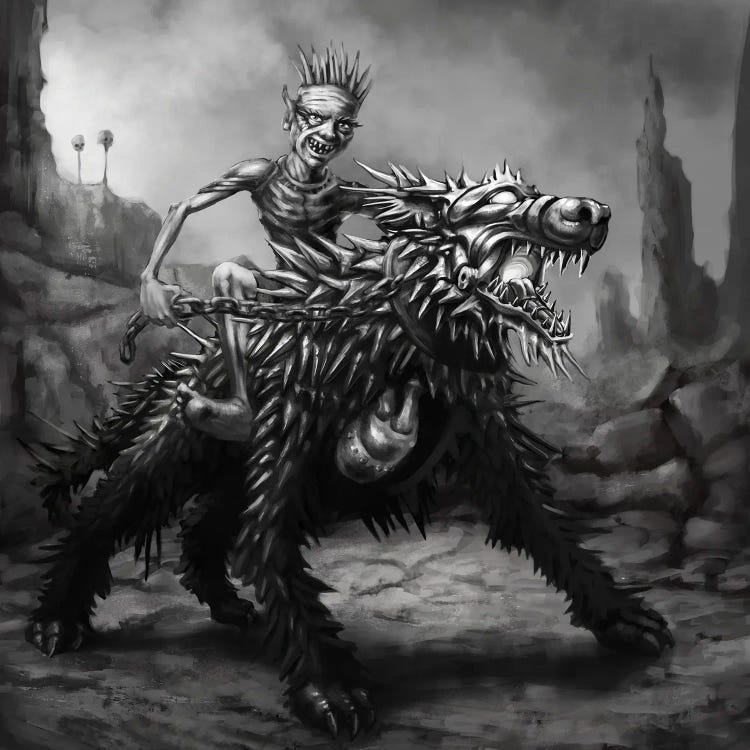 Goblin Dog Ride by Tero Porthan wall art