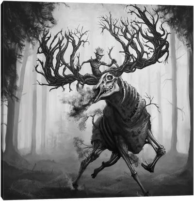 Goblin's Elk, Hiiden Hirvi Canvas Art Print - Elk Art