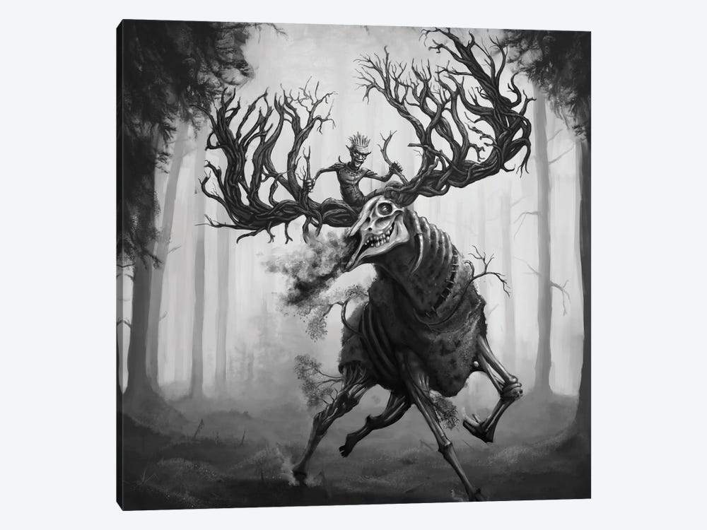 Goblin's Elk, Hiiden Hirvi by Tero Porthan 1-piece Canvas Print