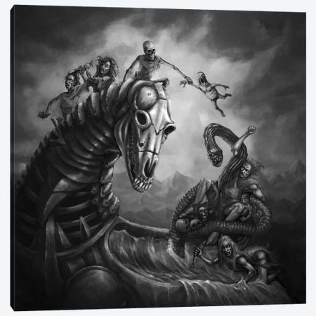 Goblin's Horse And Wild Ride To The Underworld Canvas Print #TRP17} by Tero Porthan Art Print