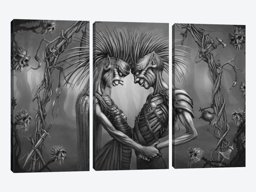 Goblin Wedding by Tero Porthan 3-piece Canvas Wall Art