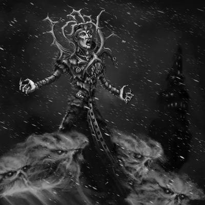 Louhi Great Witch With Frost by Tero Porthan framed wall art