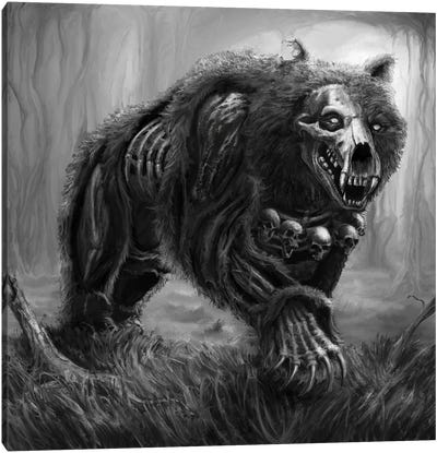 Bear Of Tuoni Canvas Art Print - Skeleton Art