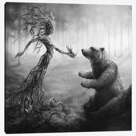 The Bear Gets Its Claws Canvas Print #TRP33} by Tero Porthan Canvas Art