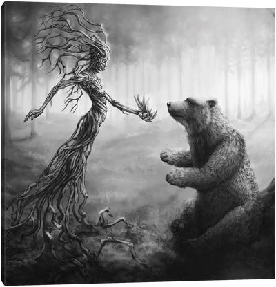 The Bear Gets Its Claws Canvas Art Print - Tero Porthan