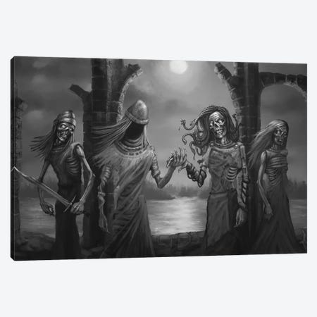 Tuonela Family Of Underworld Canvas Print #TRP45} by Tero Porthan Canvas Wall Art