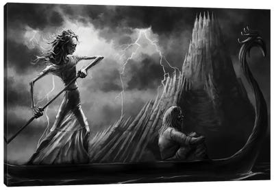 Tuonela Ferry Canvas Art Print - Grim Reaper Art