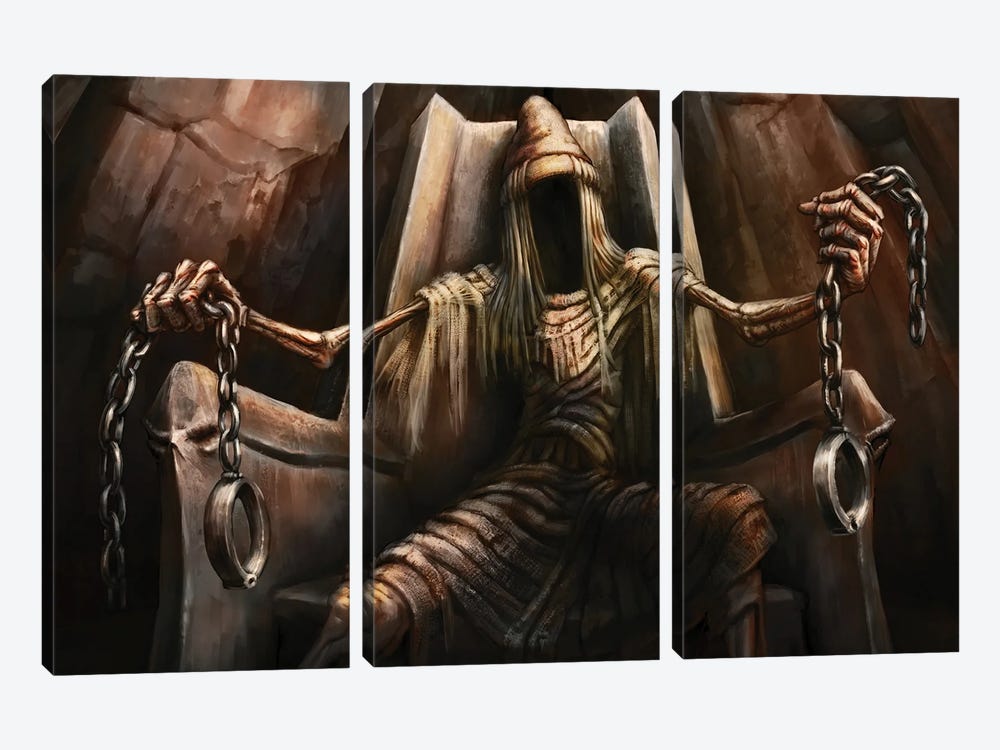 Tuoni Death On Throne by Tero Porthan 3-piece Canvas Art