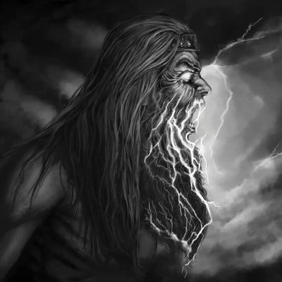 Ukko Thunder God by Tero Porthan canvas print