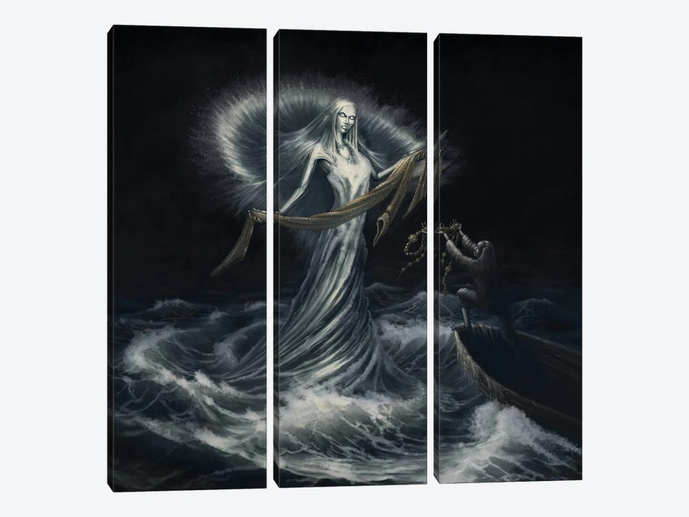 Vellamo Water Goddess by Tero Porthan 3-piece Canvas Artwork