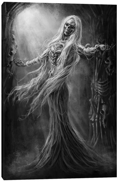 Tuonetar, Finnish Goddess Of Death Canvas Art Print - Skeleton Art
