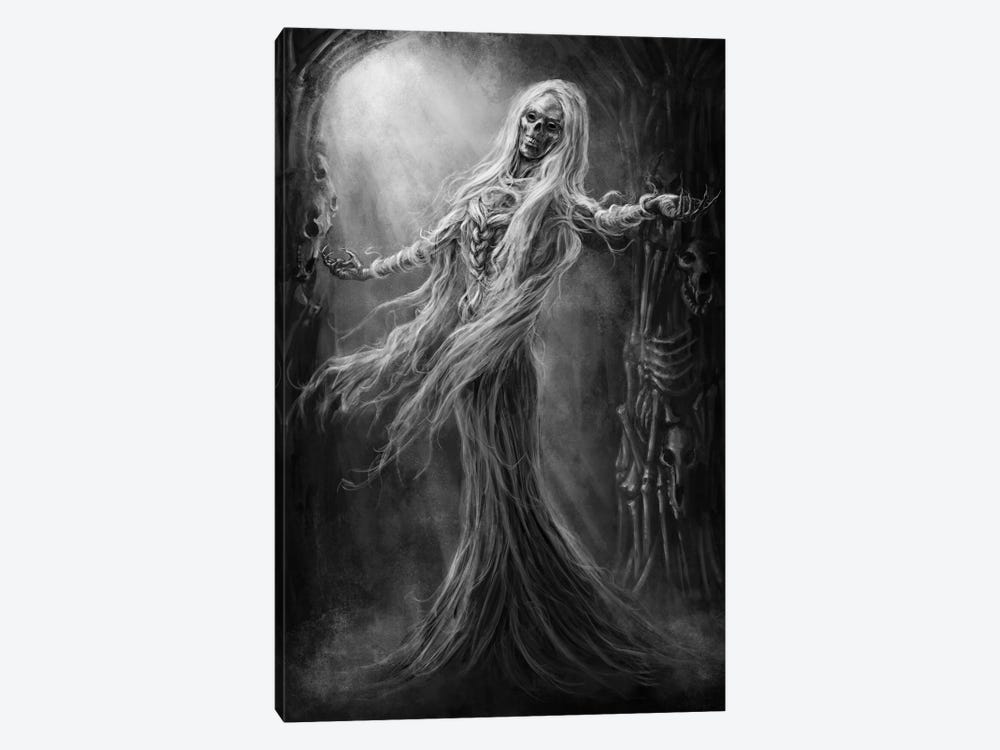 Tuonetar, Finnish Goddess Of Death by Tero Porthan 1-piece Canvas Art Print