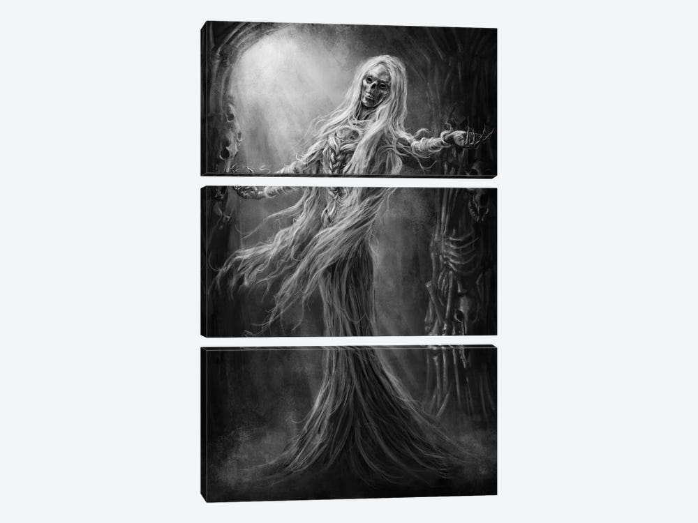 Tuonetar, Finnish Goddess Of Death by Tero Porthan 3-piece Canvas Print