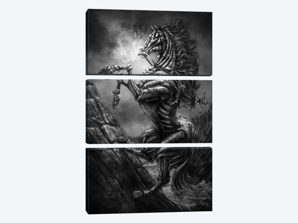 Horse Of The Underworld by Tero Porthan 3-piece Canvas Print