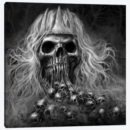 Kalma Skull Canvas Print #TRP63} by Tero Porthan Art Print