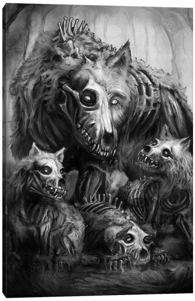 Wolf Of The Underworld Canvas Art Print - Tero Porthan