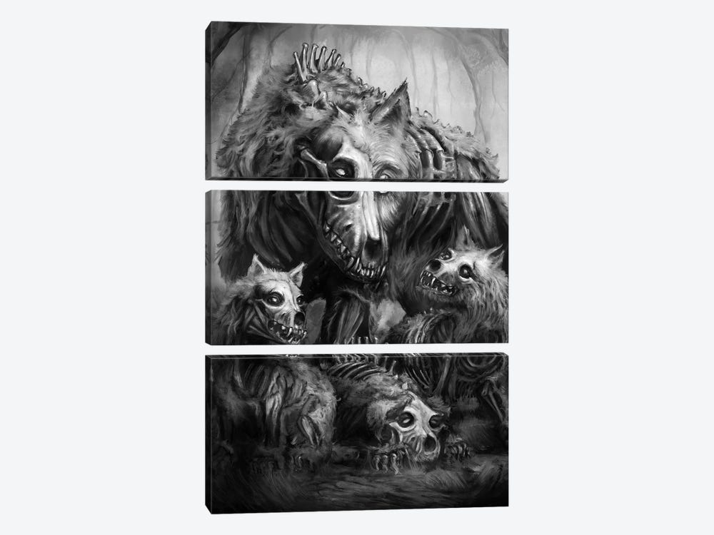 Wolf Of The Underworld by Tero Porthan 3-piece Art Print
