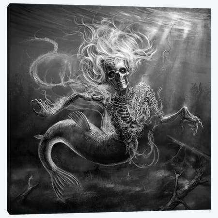 Aino Mermaid From Kalevala Canvas Print #TRP67} by Tero Porthan Canvas Artwork