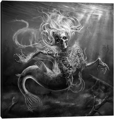 Aino Mermaid From Kalevala Canvas Art Print - Lowbrow Femme Fatales