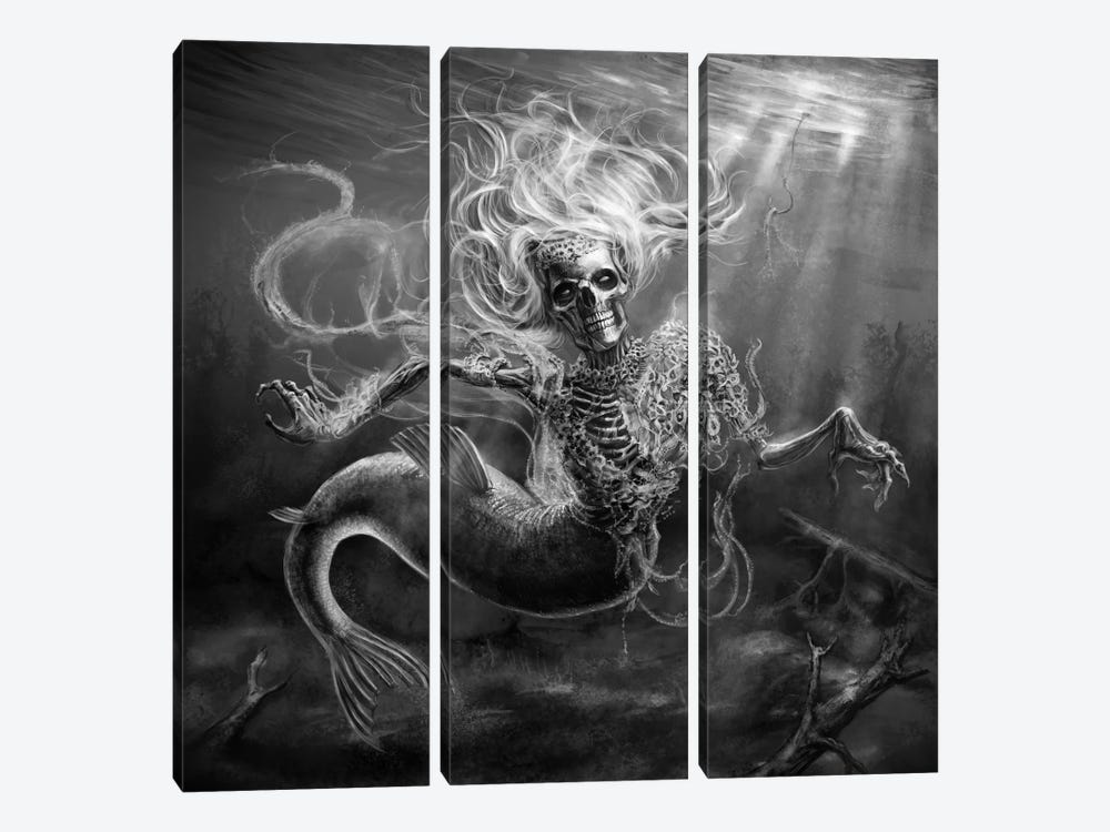 Aino Mermaid From Kalevala by Tero Porthan 3-piece Canvas Art