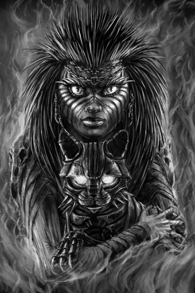 Tero Porthan: Goblin Girl With Cat by Tero Porthan