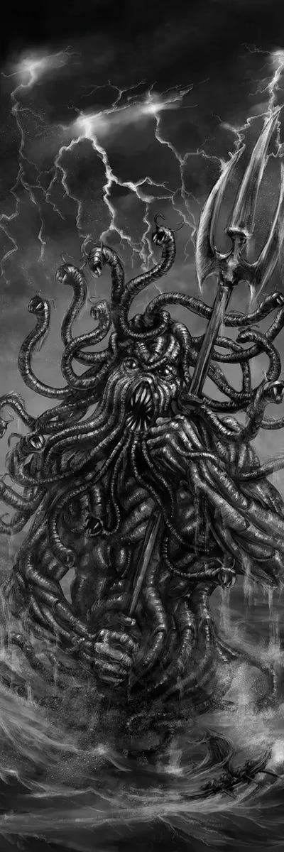 Iku-Turso, Finnish Sea Monster by Tero Porthan multi panel art