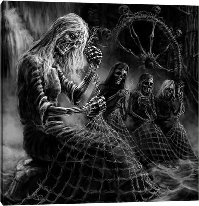 Weavers Of Nets Of Death Canvas Art Print - Tero Porthan