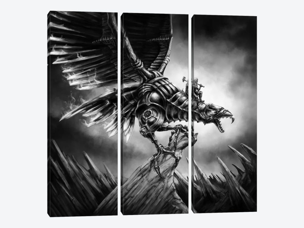 Finnish Mythological Iron Eagle, Kokko by Tero Porthan 3-piece Canvas Artwork