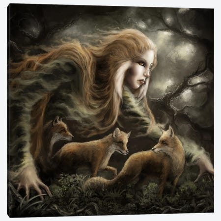 Käreitär, Finnish Goddess Of Foxes Canvas Print #TRP84} by Tero Porthan Canvas Art