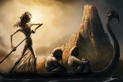 Ferry To Tuonela Underworld by Tero Porthan canvas print