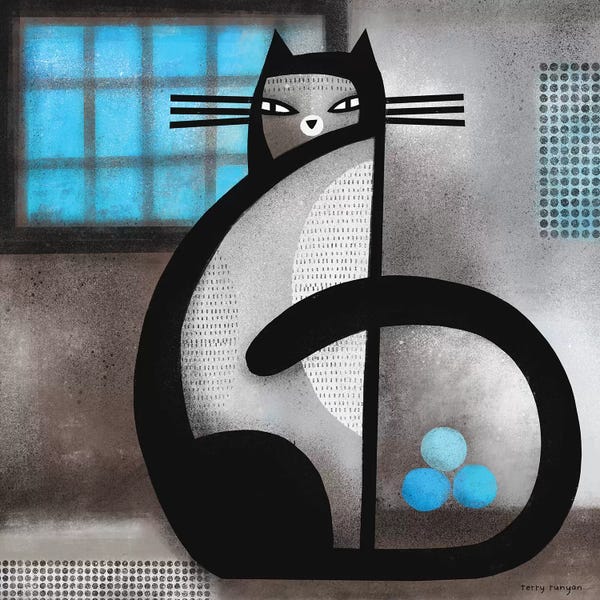 Mid-Century Modern Animals: Blue Windon by Terry Runyan