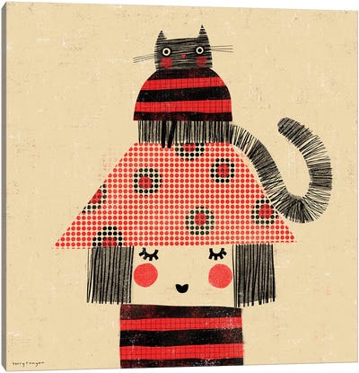 Cat - Hat Canvas Art Print - Terry Runyan