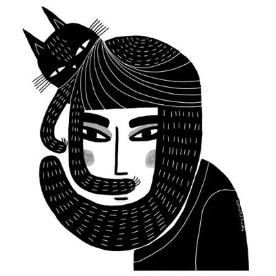 Cat Beard by Terry Runyan multi panel art