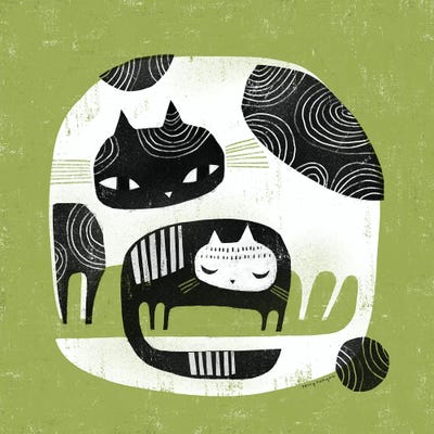 Cuddle Cats by Terry Runyan multi panel art