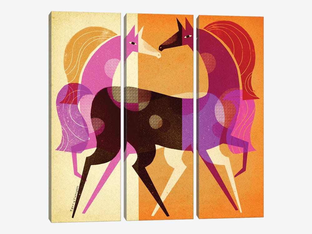 Equestrian Dream by Terry Runyan 3-piece Canvas Art