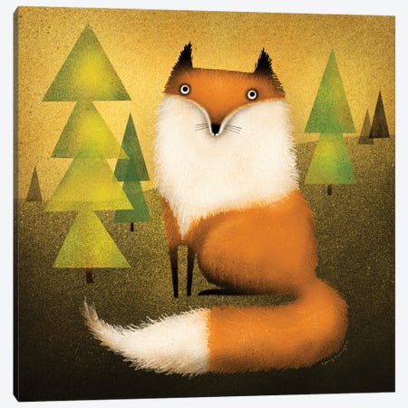 Fox In Woods Canvas Print #TRU37} by Terry Runyan Canvas Artwork