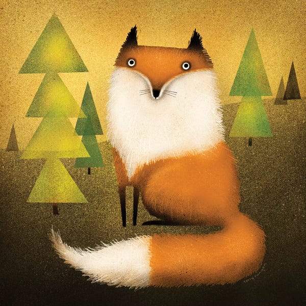 Pine Trees: Fox In Woods by Terry Runyan