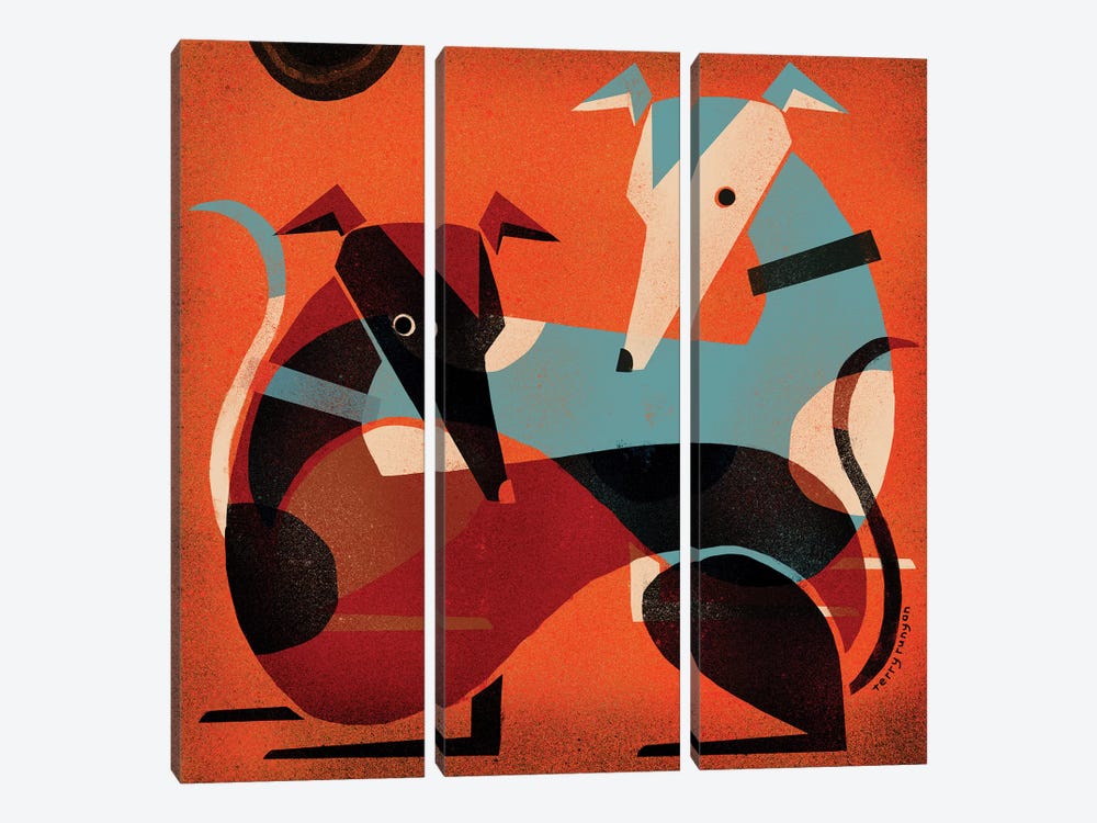 Greyhound Pair by Terry Runyan 3-piece Art Print
