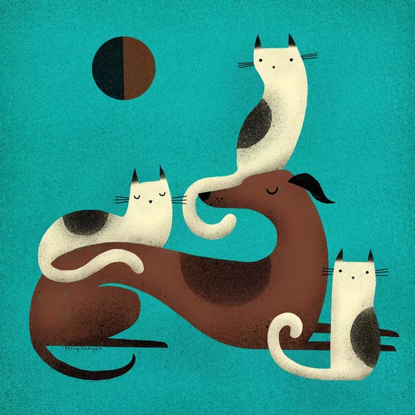 Mid-Century Modern Animals: Greyhound Perch by Terry Runyan