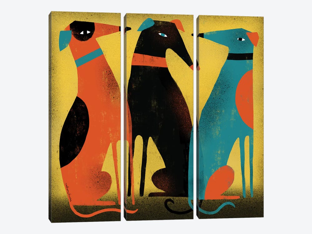 Greyhounds by Terry Runyan 3-piece Art Print