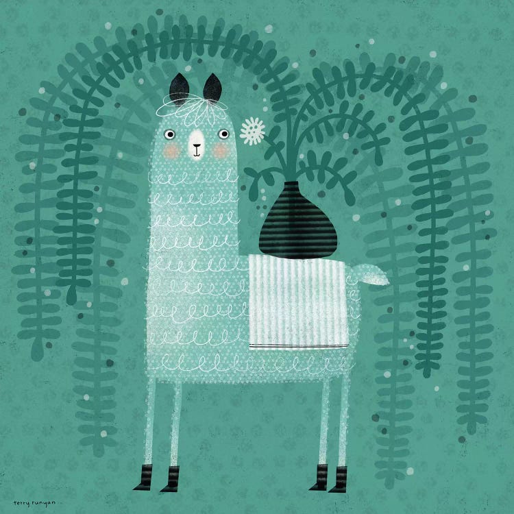 Llama - Plant by Terry Runyan wall art