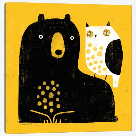 Bear - Owl Canvas Print #TRU4} by Terry Runyan Canvas Wall Art