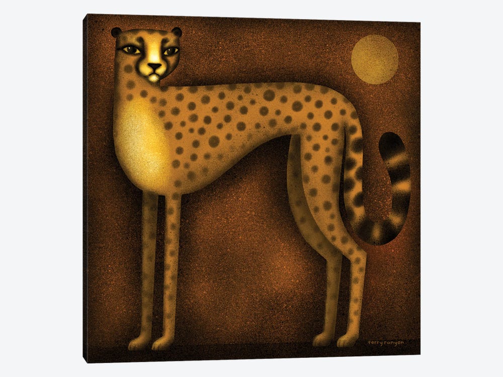 Night Cheetah by Terry Runyan 1-piece Canvas Art Print