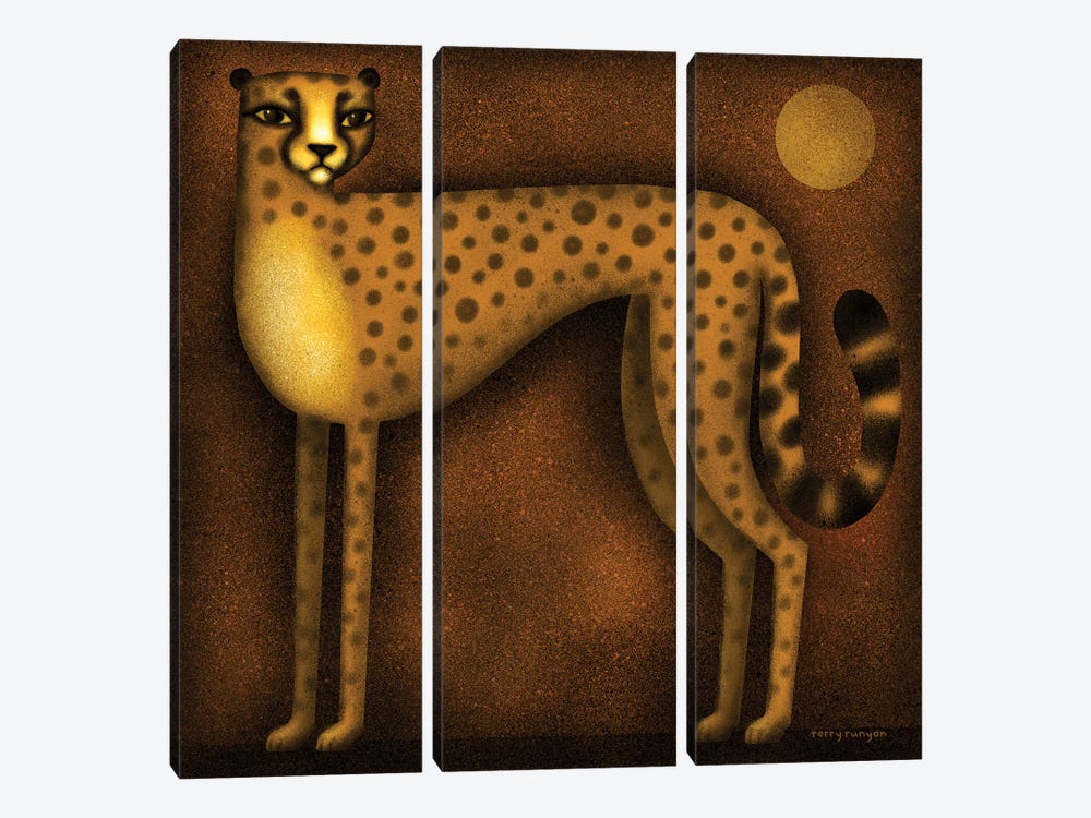 Night Cheetah by Terry Runyan 3-piece Art Print