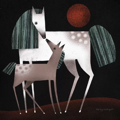 Nuzzle by Terry Runyan multi panel art