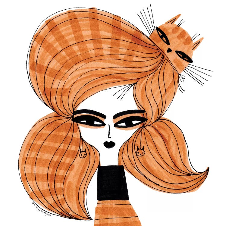 Orange Tabby Hair by Terry Runyan wall art