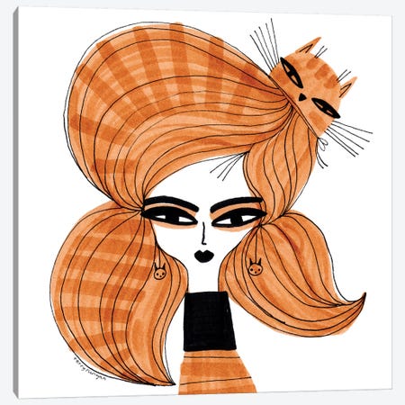 Orange Tabby Hair Canvas Print #TRU56} by Terry Runyan Canvas Wall Art