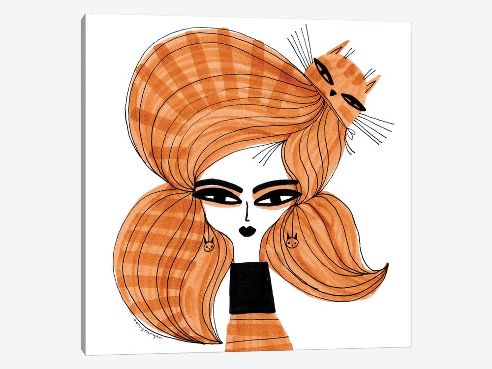 Orange Tabby Hair by Terry Runyan 1-piece Canvas Art