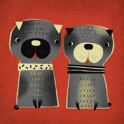 Pug Pair by Terry Runyan framed wall art