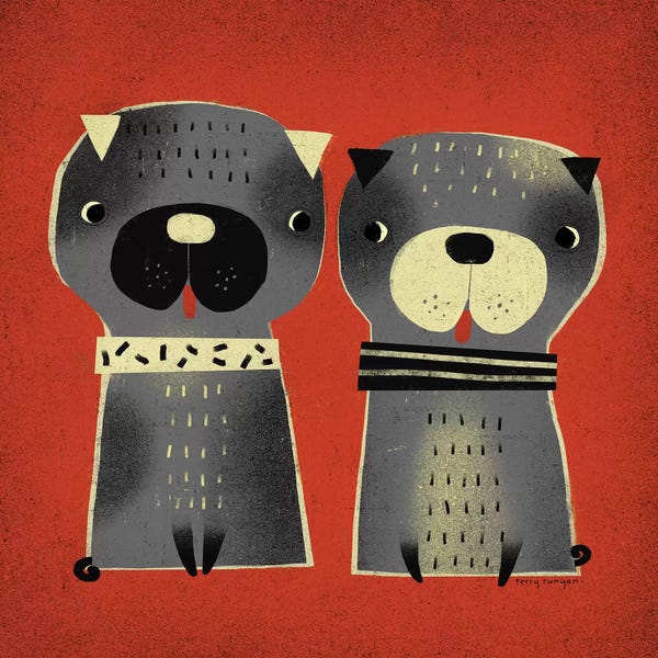 Pugs: Pug Pair by Terry Runyan